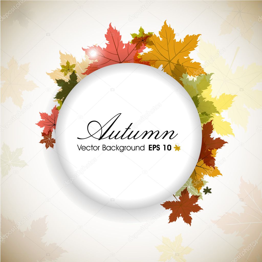 Autumn leaves background with space for your text. EPS 10.