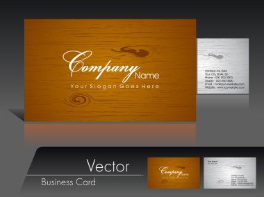 Wodden textured Vector Business Card,For more bsiness card of th clipart