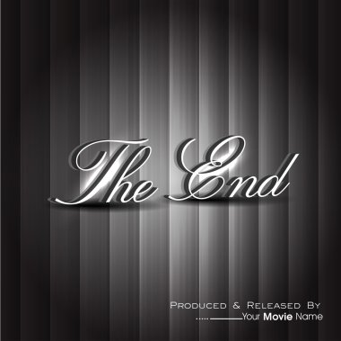 The End. Movie ending screen. EPS 10. clipart