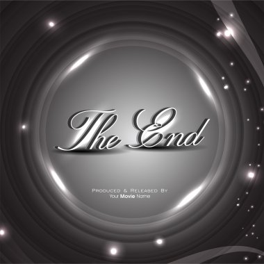 The End. Movie ending screen. EPS 10. clipart