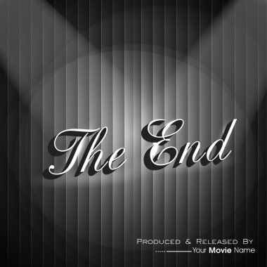 The End. Movie ending screen. EPS 10. clipart