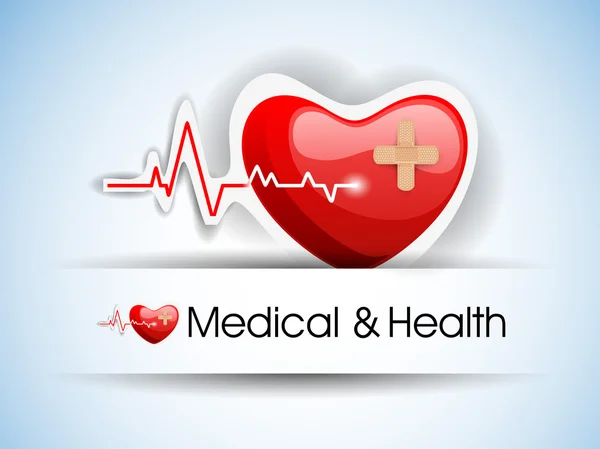 Sfondo vettoriale modificabile - simbolo del cuore e del battito cardiaco su refle — Vettoriale Stock