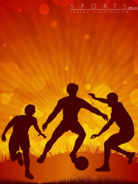 Soccer action players on beautiful abstract background.EPS 10. clipart