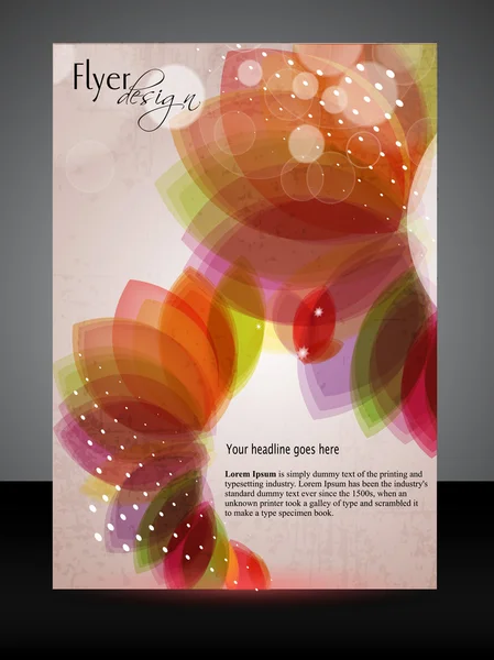 Folheto profissional de negócios, brochura ou design de capa com design floral para publicação, impressão e apresentação. Ilustração vetorial no EPS 10 . — Vetor de Stock