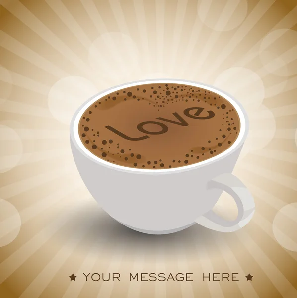 Sevgi ve kahve, aşk arka plan. EPS 10. — Stok Vektör