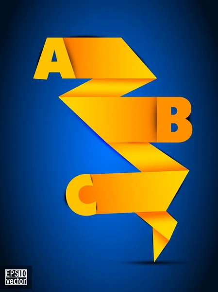 Design de papel origami abstrato com letras alfabéticas em azul. EPS 10 . — Vetor de Stock