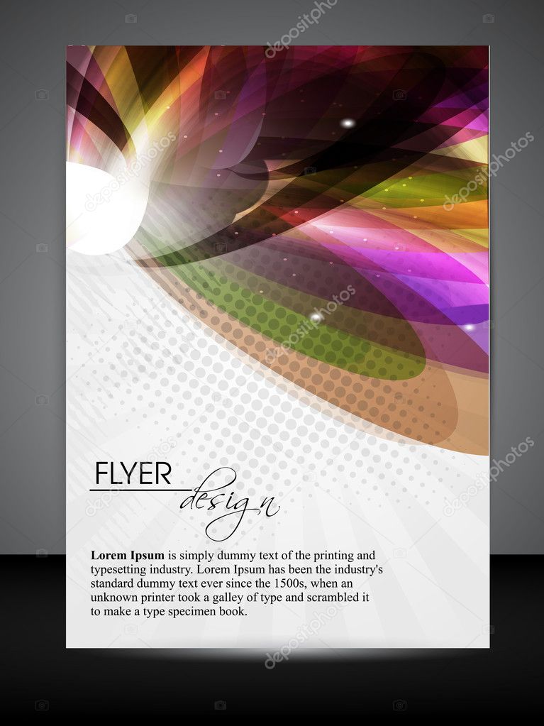 Professional business flyer, brochure or cover design with floral design for publishing, print and presentation. Vector illustration in EPS 10.