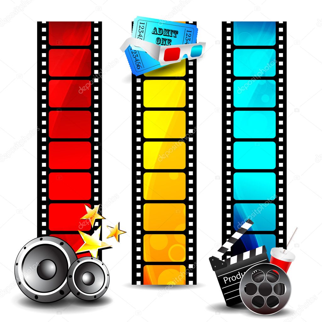 Movie website headers or banners set with full of entertainment and