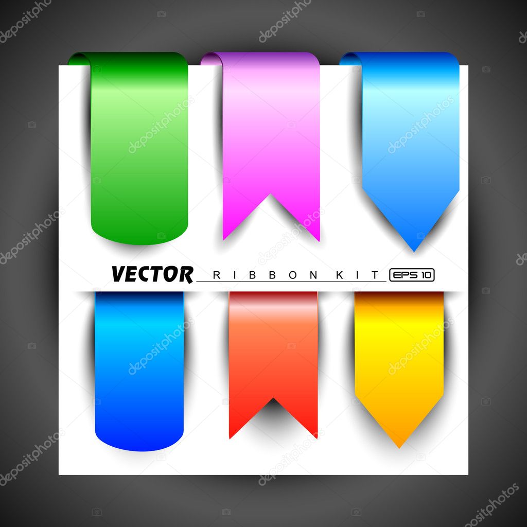 Colorful Ribbon Bookmarks Set