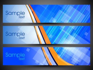 Banner, Header set with vector background. Eps 10. clipart