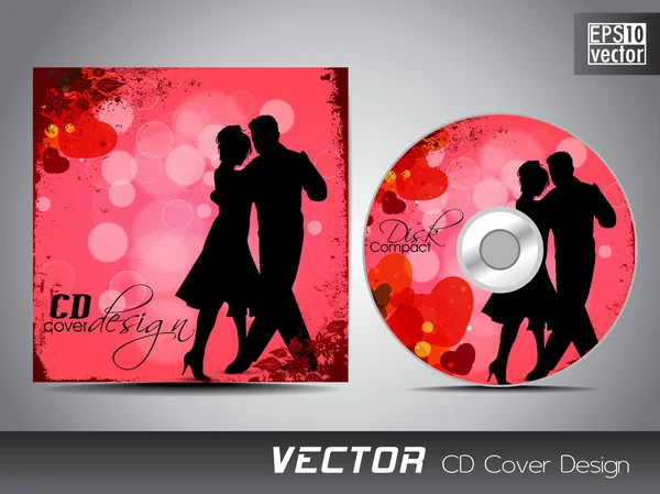 Plantilla de diseño de presentación de portada de CD con espacio de copia y concepto de amor, ilustración vectorial EPS10 editable . — Archivo Imágenes Vectoriales