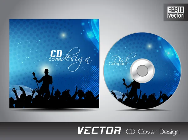 CD cover presentation design template with copy space and music concept, editable EPS10 vector illustration. — Stock Vector