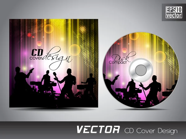 Cd cover presentatie ontwerpsjabloon met kopie ruimte en muziek concept, bewerkbare eps10 vectorillustratie. — Stockvector