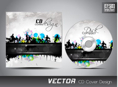 CD cover presentation design template with copy space and music concept, editable EPS10 vector illustration. clipart