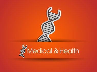 DNA icon on orange background. EPS 10. clipart