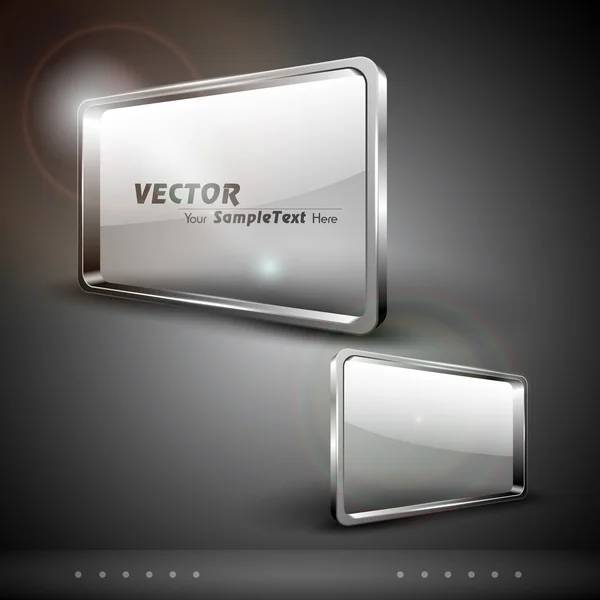 Cartelera de vidrio o pancartas, aisladas sobre fondo gris. EPS 10 . — Vector de stock