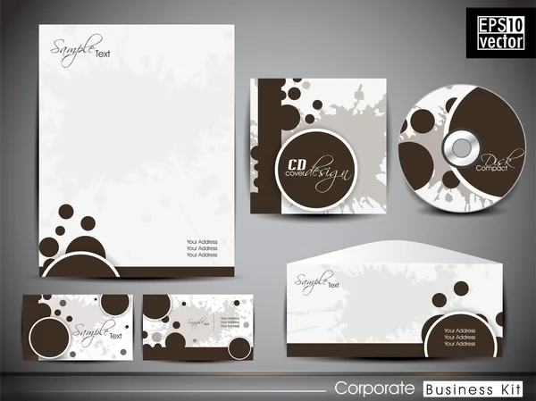Professionelles Corporate Identity Kit oder Business Kit mit abstraktem Muster-Design. — Stockvektor