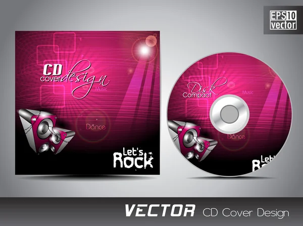 CD cover tanıtım tasarım şablonu Kopyala yer ve müzik konsepti, düzenlenebilir eps10 vektör çizim ile. — Stok Vektör