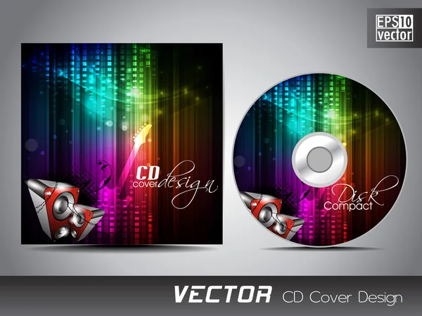 CD cover tanıtım tasarım şablonu Kopyala yer ve müzik konsepti, düzenlenebilir eps10 vektör çizim ile. — Stok Vektör