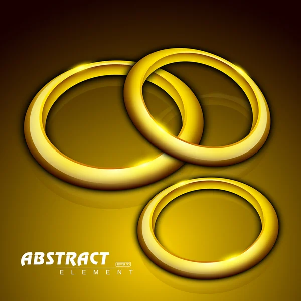 Abstrakter Hintergrund mit goldenen 3D-Kreisen. Folge 10. — Stockvektor