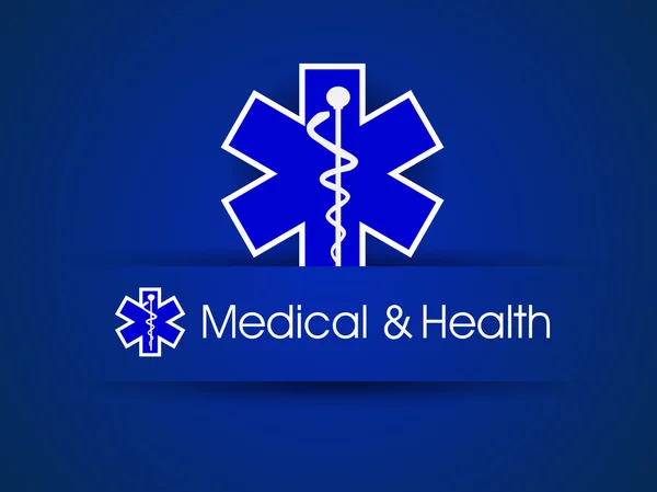 Signe médical, caducée sur bleu. SPE 10 . — Image vectorielle