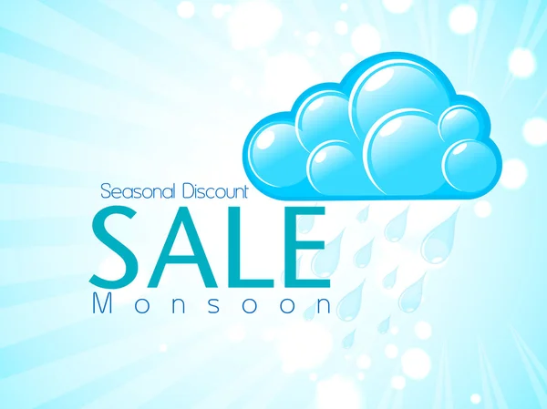 Szezonális eladási ajánlat, monszun háttér, a felhők és a víz csepp. EPS 10. — Stock Vector