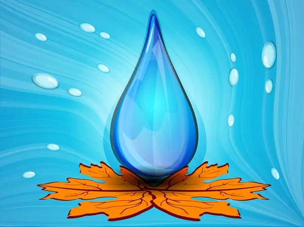 Fond de mousson avec des gouttes d'eau en congé d'automne. SPE 10 . — Image vectorielle