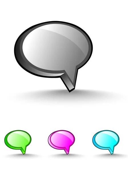 Conjunto de coloridas burbujas de habla y globos de diálogo, aislados en blanco. EPS 10 . — Vector de stock