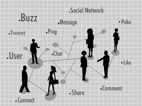 Społecznej sieci ilustracja komunikacja. wektor. — Wektor stockowy