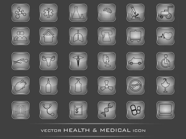 Medische pictogrammen instellen geïsoleerd op grijze achtergrond. EPS 10. — Stockvector