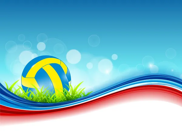 Volleyball abstrait sur fond de vague colorée . — Image vectorielle