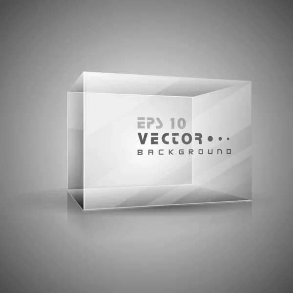 Caja transparente abstracta sobre fondo gris. EPS 10 . — Vector de stock