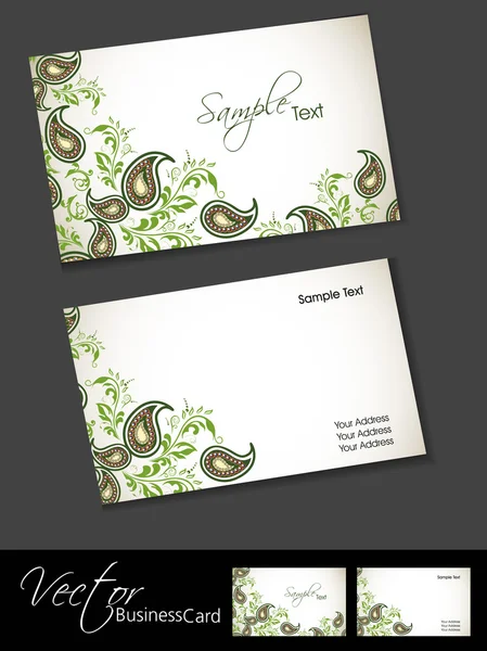 Plantilla de tarjeta de visita o conjunto de tarjetas de visita con elegantes flores — Vector de stock