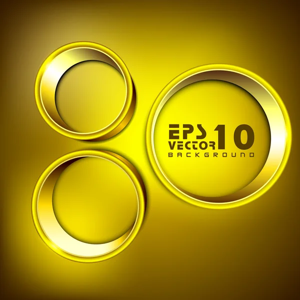 Fondo abstracto con círculos dorados en 3D. EPS 10 . — Vector de stock
