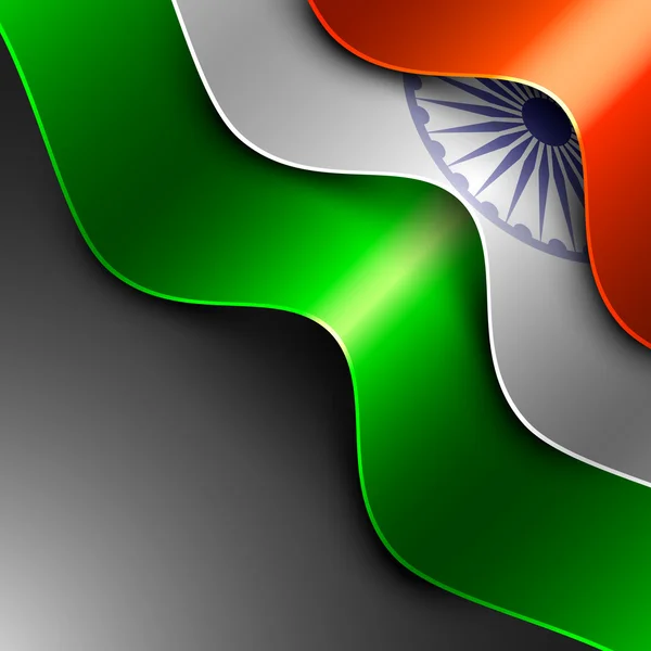 Bandeira indiana fundo com padrão de onda isolado em cinza backgr — Vetor de Stock