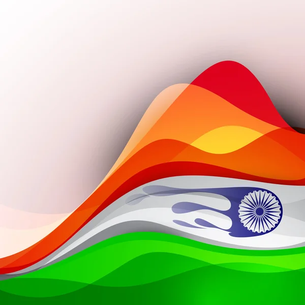 Hindistan bayrağı arka plan dalga paterni ile. EPS 10. — Stok Vektör