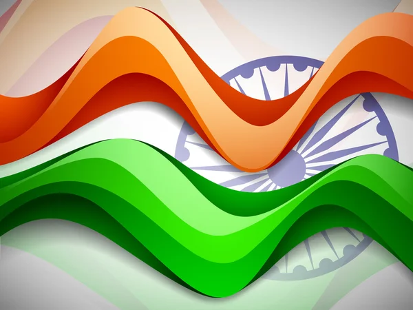 Fond du drapeau indien avec motif de vague. SPE 10 . — Image vectorielle