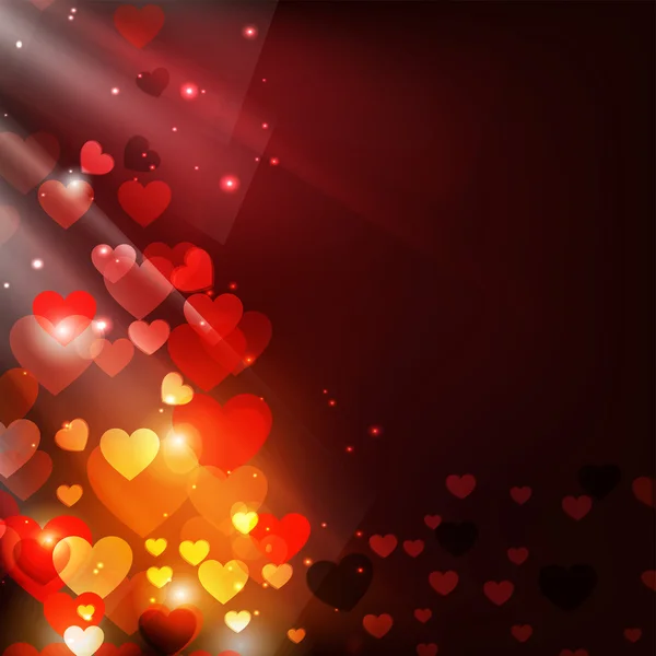 Coeurs brillants bokeh lumière Valentine's day background. SPE 10 — Image vectorielle