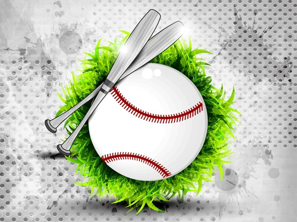 Illustrazione del baseball americano su sfondo grigio squallido. EPS — Vettoriale Stock
