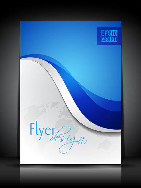 Vector Business flyer design with world map and writing space