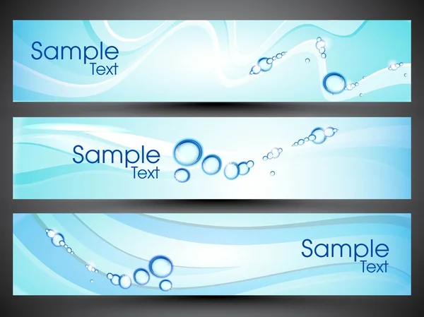 Website banner or header with water drops. EPS 10. — Stock Vector