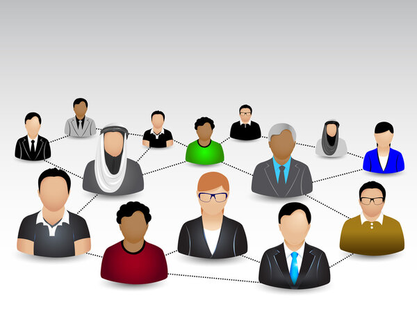 Абстрактная красочная социальная сеть
.