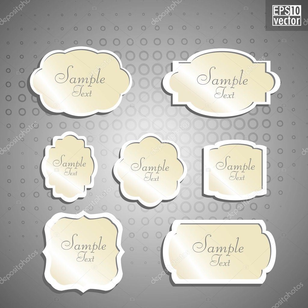 Blank paper text bubbles or notes. EPS 10.