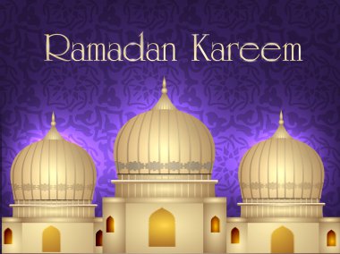 Ramadan Kareem or Ramazan Kareem background with Mosque or Masji clipart