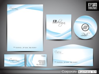 Professional corporate identity kit or business kit with artisti clipart