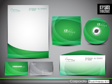 Professional corporate identity kit or business kit with artisti clipart