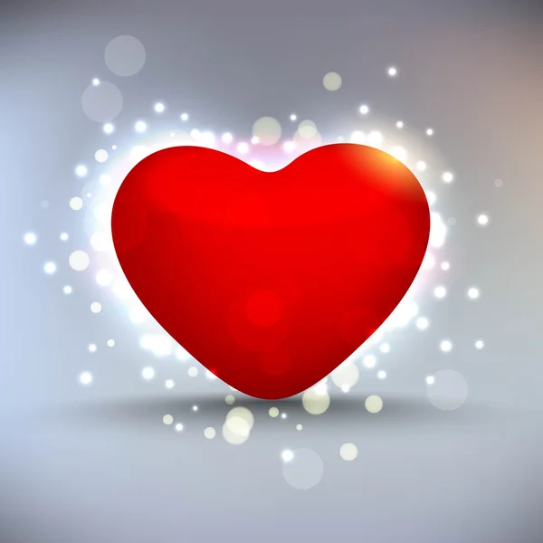 Lesklé červené srdce. EPS 10. — Stockový vektor