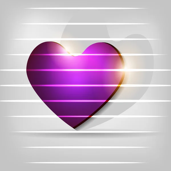 Abstract Shiny heart in purple color. EPS 10. — Stock Vector