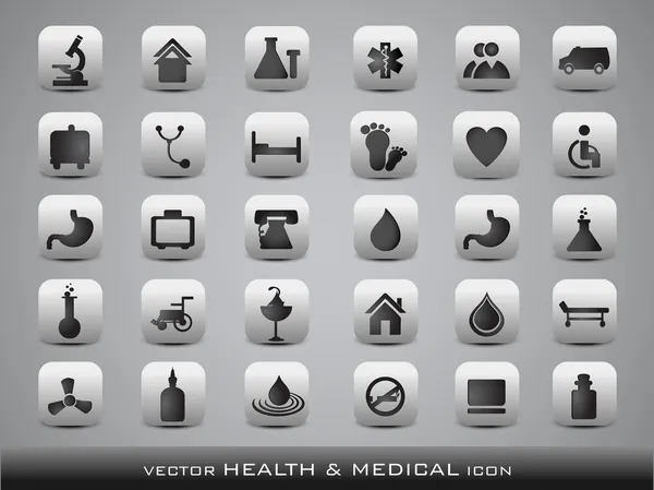 Medical icons set isolated on grey background. EPS 10. — Stock Vector