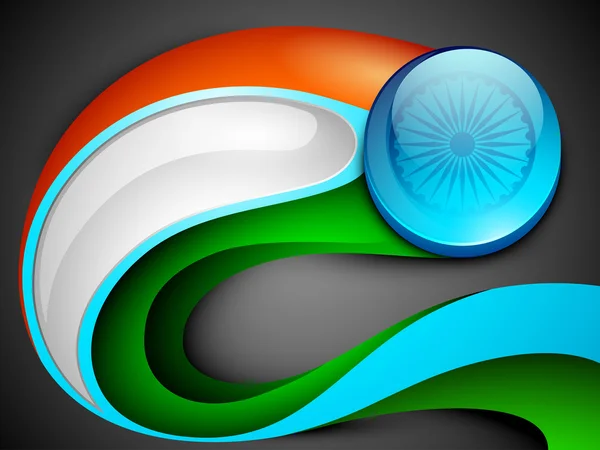 抽象的印度国旗与波。10 eps. — 图库矢量图片